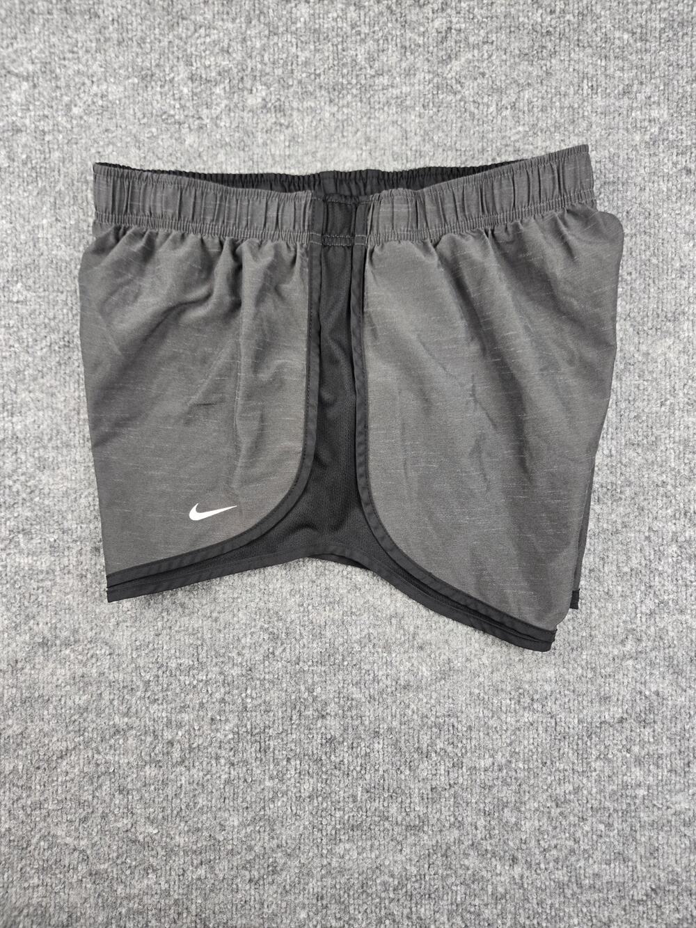 Nike Shorts Womens Adult Large Black Swoosh Logo Running Athletic Shorts #648